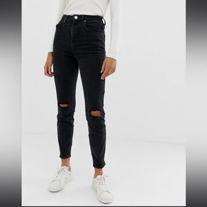 Black Ripped Mom Jeans